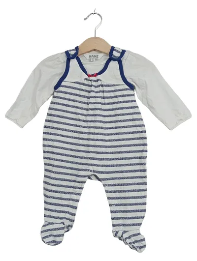 Kanz Baby Strampler Set Einteiler gestreift Maritim Gr. 62 weiß blau