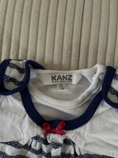 Kanz Baby Strampler Set Einteiler gestreift Maritim Gr. 62 weiß blau