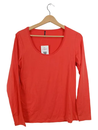 Soyaconcept Damen Langarmshirt Orange Gr. M Basic Rundhals Baumwolle