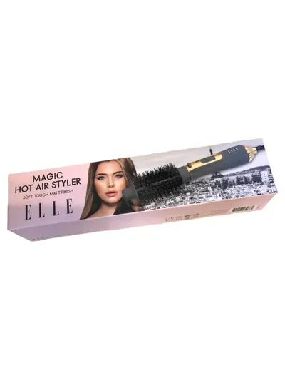 ELLE Magic Warmluftbürste Hot Air Styler 800W 3 Hitzestufen Schwarz Gold