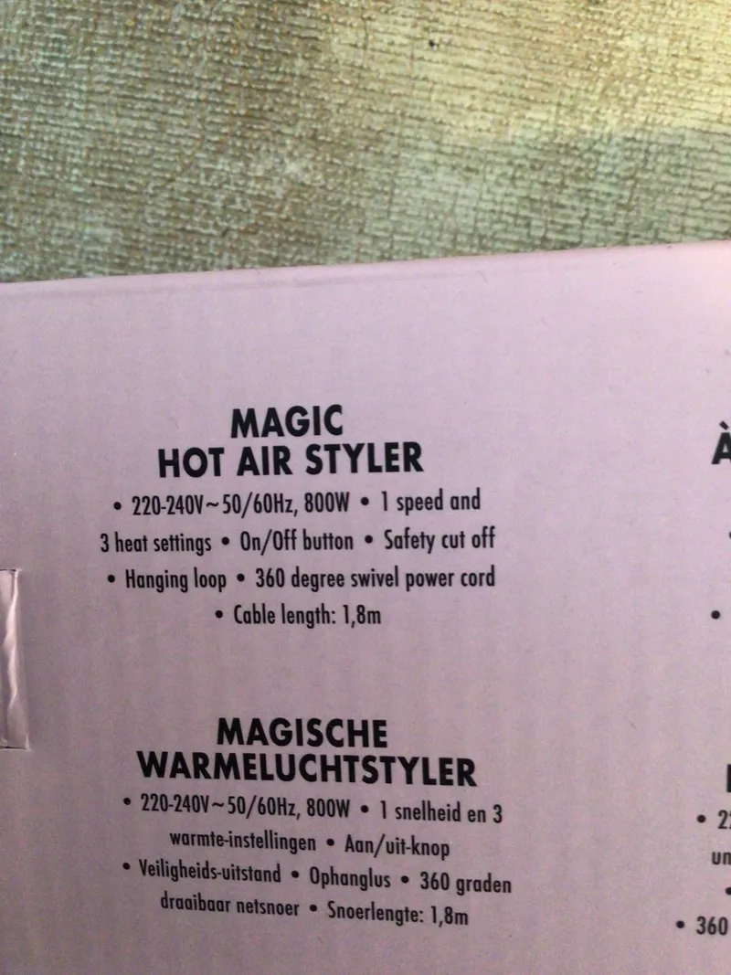 ELLE Magic Warmluftbürste Hot Air Styler 800W 3 Hitzestufen Schwarz Gold 2