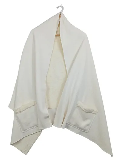 Intimissimi Damen Poncho mit Taschen One Size Weiß Fleece Wrap
