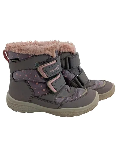 Superfit Mädchen Winterstiefel GORE-TEX Gr. 28 Grau Rosa Klettverschluss