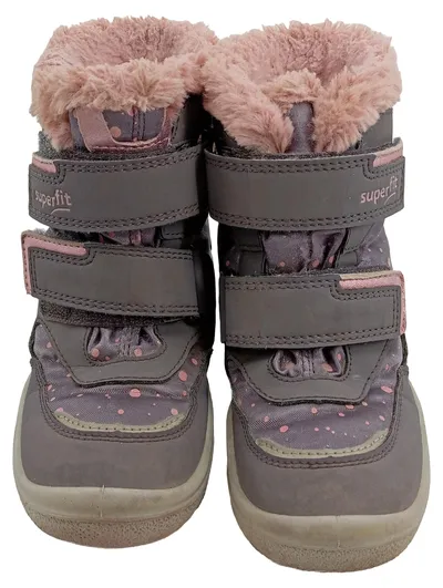 Superfit Mädchen Winterstiefel GORE-TEX Gr. 28 Grau Rosa Klettverschluss