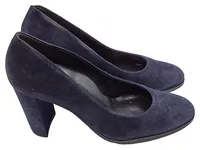 Paul Green Pumps Damen Veloursleder Blau Blockabsatz Größe UK 4 / EU 37 1