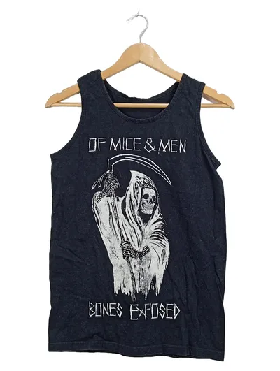 Fruit of the Loom Tanktop Of Mice & Men Bones Exposed Gr. S Schwarz
