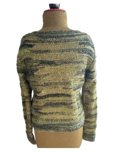 René Lezard Pullover Damen Gr. 36 Grün Wolle Mohair Strick