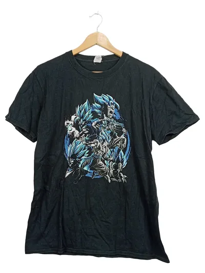 Gildan Softstyle T-Shirt Herren Gr. L Schwarz Anime Print Kurzarm