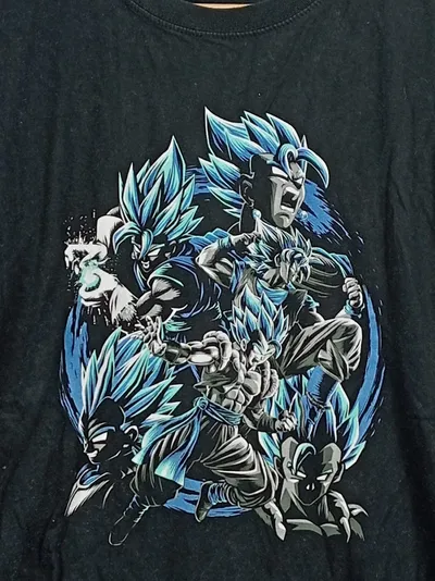 Gildan Softstyle T-Shirt Herren Gr. L Schwarz Anime Print Kurzarm