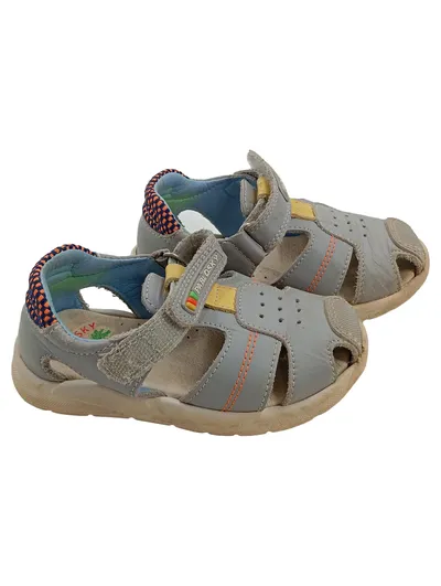 Pablosky Sandalen Kinder Gr. 23 Grau Klettverschluss Leder Sportlich