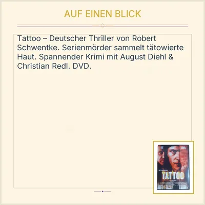 Tattoo DVD Robert Schwentke Krimi August Diehl Christian Redl Thriller