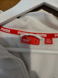 PUMA Trainingsjacke Kinder Gr. 152 Weiß Gold Logo Sportjacke 3
