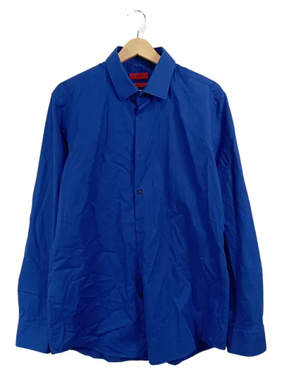 HUGO Boss Herren Business Hemd Gr. 42 XL Blau Langarm Slim Fit