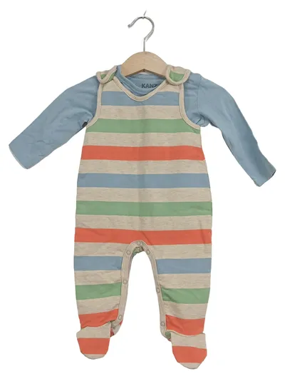 Kanz Baby Strampler Set Latzhose gestreift Gr. 62 3M mehrfarbig
