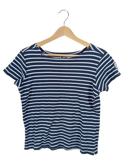 Voile Bleue Damen T-Shirt Gr. M Blau Weiß Gestreift Maritim Baumwolle