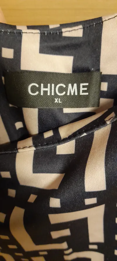 ChicMe Damen Jumpsuit Overall Geometrisch Muster Blau Beige Gr. XL
