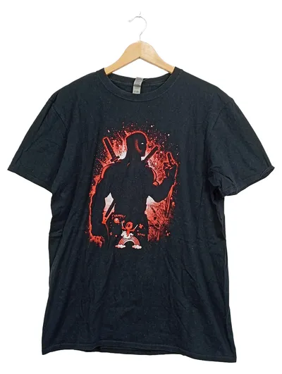 Gildan Deadpool Herren Fanshirt T-Shirt Schwarz Gr. L Marvel