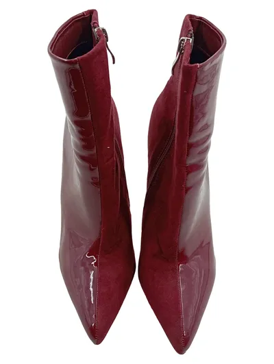 Public Desire Damen Stiefelette Bordeaux Rot Lackleder Gr. 39 Stiletto
