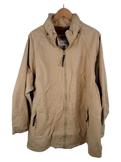 Ulla Popken Damen Leichte Jacke Gr. 54 Beige Windbreaker Kapuze