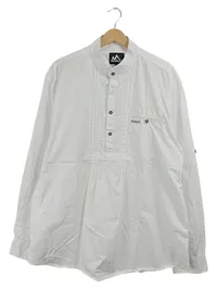 Almbock Trachtenhemd Herren Gr. 2XL Weiß Langarm Stehkragen 1