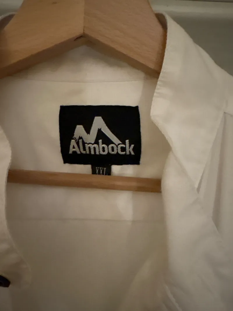 Almbock Trachtenhemd Herren Gr. 2XL Weiß Langarm Stehkragen 3