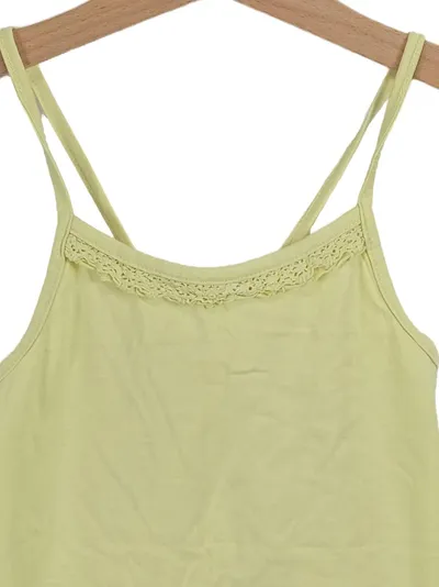 Okaïdi Mädchen Unterhemd Top Gelb Spitze Gr. 128 Basic Träger