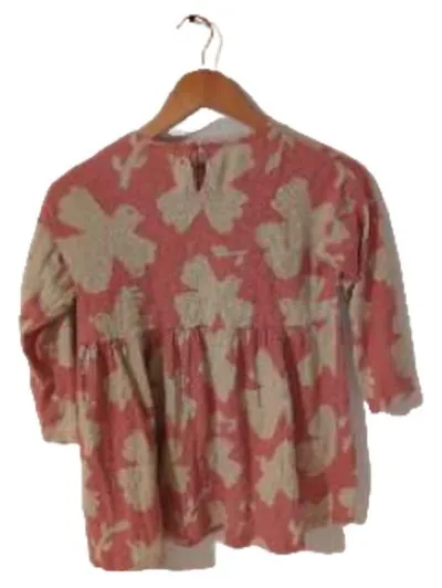 Lindex Kids Kleid Gr. 128 Rosa Vogelmuster Langarm Mädchen