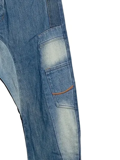 Desigual Jeans Hose Damen Gr. 36 Blau Patchwork Drop-Crotch