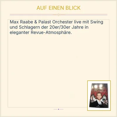 Max Raabe & Palast Orchester - Palast Revue Live in Concert DVD