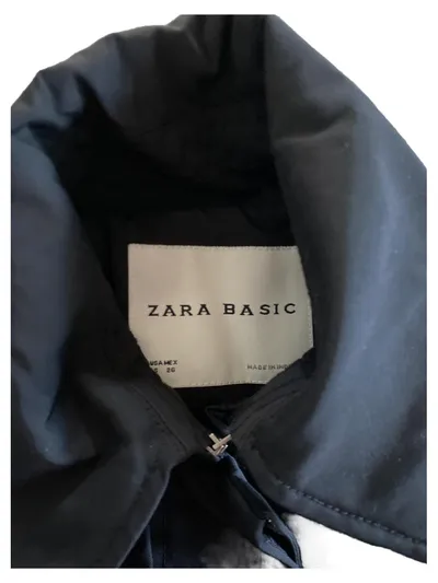 ZARA BASIC Damen Trenchcoat Schwarz Gr. S Klassisch Gürtel