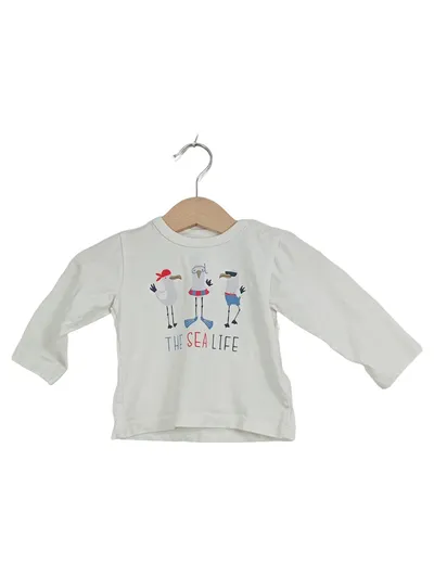 Kanz Langarmshirt Baby Gr. 62 Weiß Maritim Möwen The Sea Life Langarm