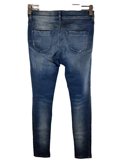 Diesel Livier Damen Jeans W27 Blau Destroyed Super Slim Jegging Low Waist