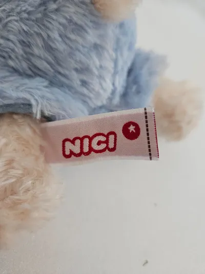 NICI Kuscheltier Hund beige blau liegend Plüschtier 20cm