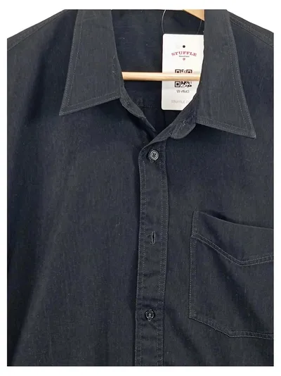 George Herren Freizeithemd Hemd Schwarz Gr. 42 Kurzarm Basic