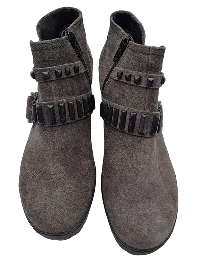 Gabor Damen Stiefelette Wildleder Braun Nieten Gr. 5 (38) Blockabsatz