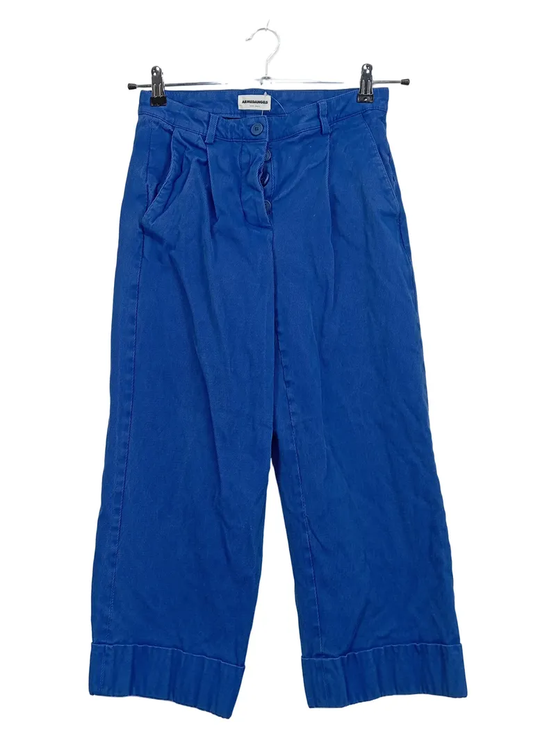ARMEDANGELS Damen Stoffhose Wide Leg Cord Blau Größe S 36 1