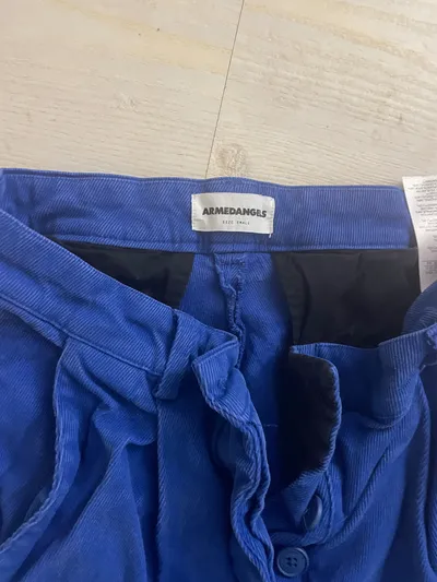 ARMEDANGELS Damen Stoffhose Wide Leg Cord Blau Größe S 36