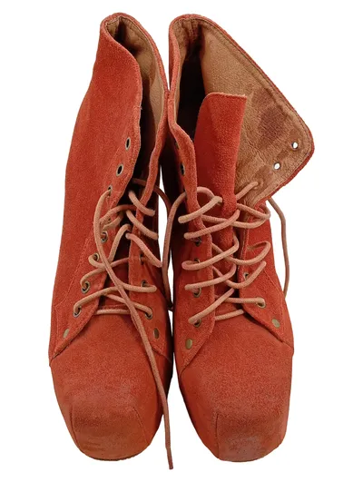 Jeffrey Campbell Lita Damen Stiefelette Wildleder Orange Gr. 40 Plateau