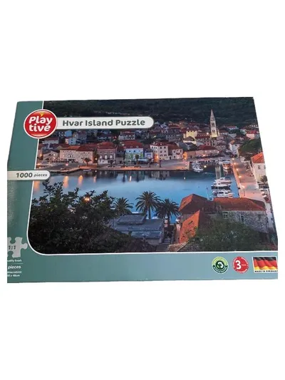Playtive Puzzle 1000 Teile Hvar Kroatien Hafenstadt Dämmerung Landschaft