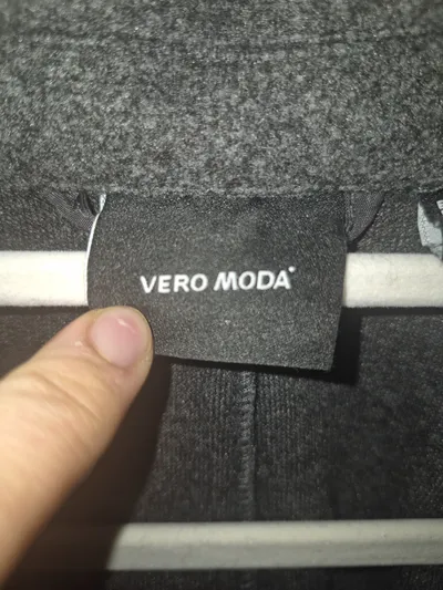 VERO MODA Damen Mantel Klassisch Grau Meliert Gr. M Polyester Übergangsmantel