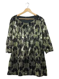 Alfredo Pauly Damen Pailletten Shirt Gr. 46 Grün Glamourös Festlich 1