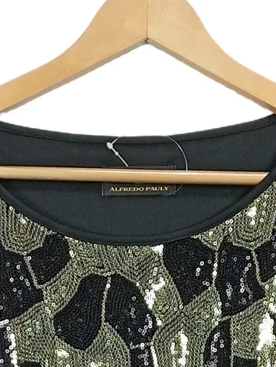 Alfredo Pauly Damen Pailletten Shirt Gr. 46 Grün Glamourös Festlich