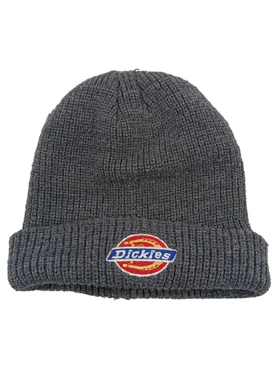 Dickies Beanie Mütze Grau Strickmütze Waffle Knit Logo Streetwear