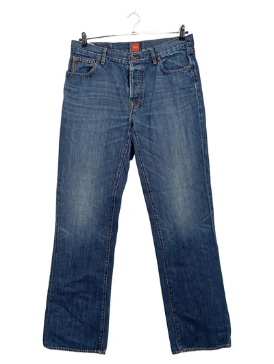 BOSS Orange Herren Jeans Regular Fit Blau Größe 36 W36 Denim