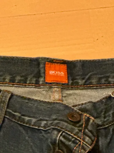 BOSS Orange Herren Jeans Regular Fit Blau Größe 36 W36 Denim