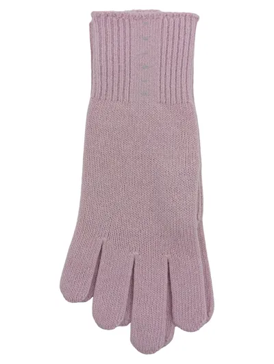 Sisley Damen Strickhandschuhe Rosa Größe M Wolle Klassisch Winter