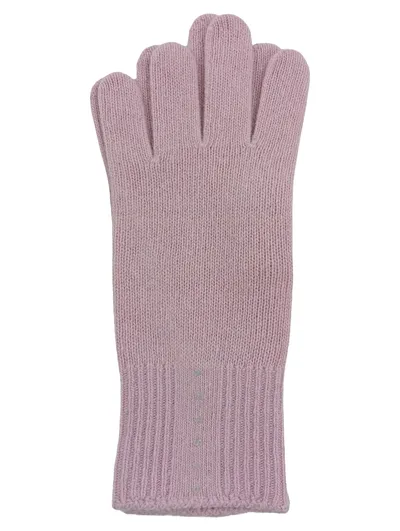 Sisley Damen Strickhandschuhe Rosa Größe M Wolle Klassisch Winter