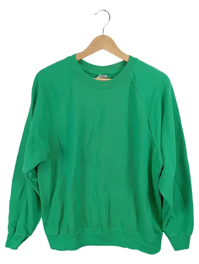 Fruit of the Loom Sweatshirt Herren Gr. L Grün Classic Rundhals Basic