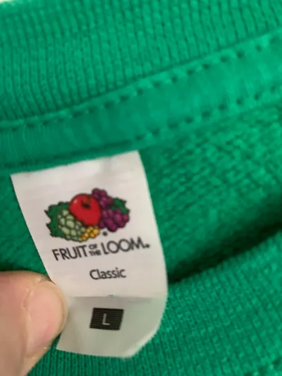 Fruit of the Loom Sweatshirt Herren Gr. L Grün Classic Rundhals Basic