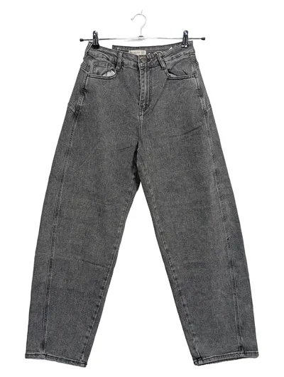FOLYROSE Damen High Waist Jeans Gr. 36 W28 Grau Wide Leg Premium Denim